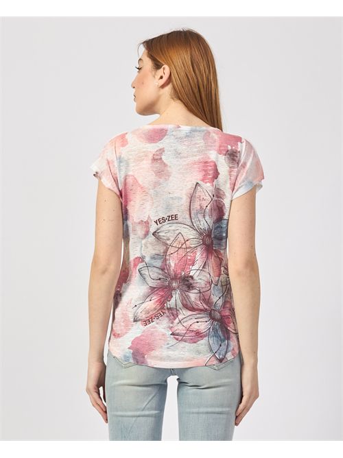 T-shirt donna Yes Zee con stampa sublimatica YES ZEE | T243-Y3022425